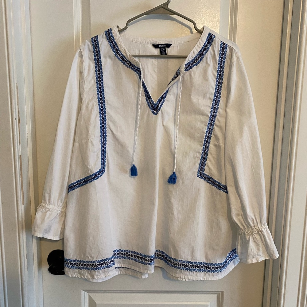 Hatley Embroidered Cotton Peasant Top